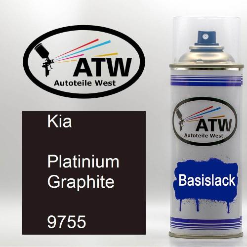 Kia, Platinium Graphite, 9755: 400ml Sprühdose, von ATW Autoteile West.